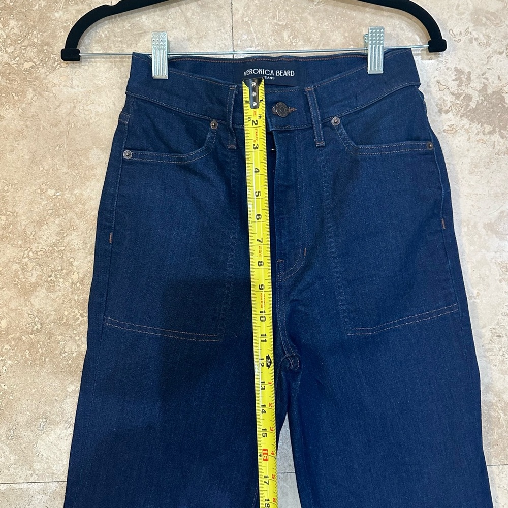 Veronica Beard Crosbie Denim Wide-Leg Jeans Indigo Rinse Size 27 like new - Picture 4 of 13